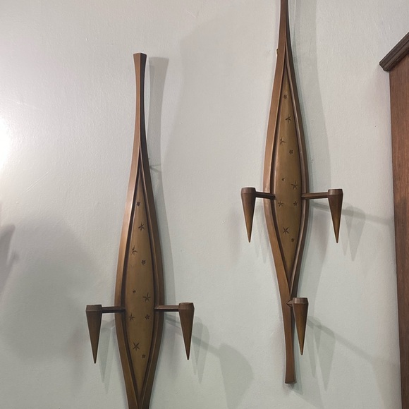 Set of 2 MCM resin wall sconces - Picture 3 of 3